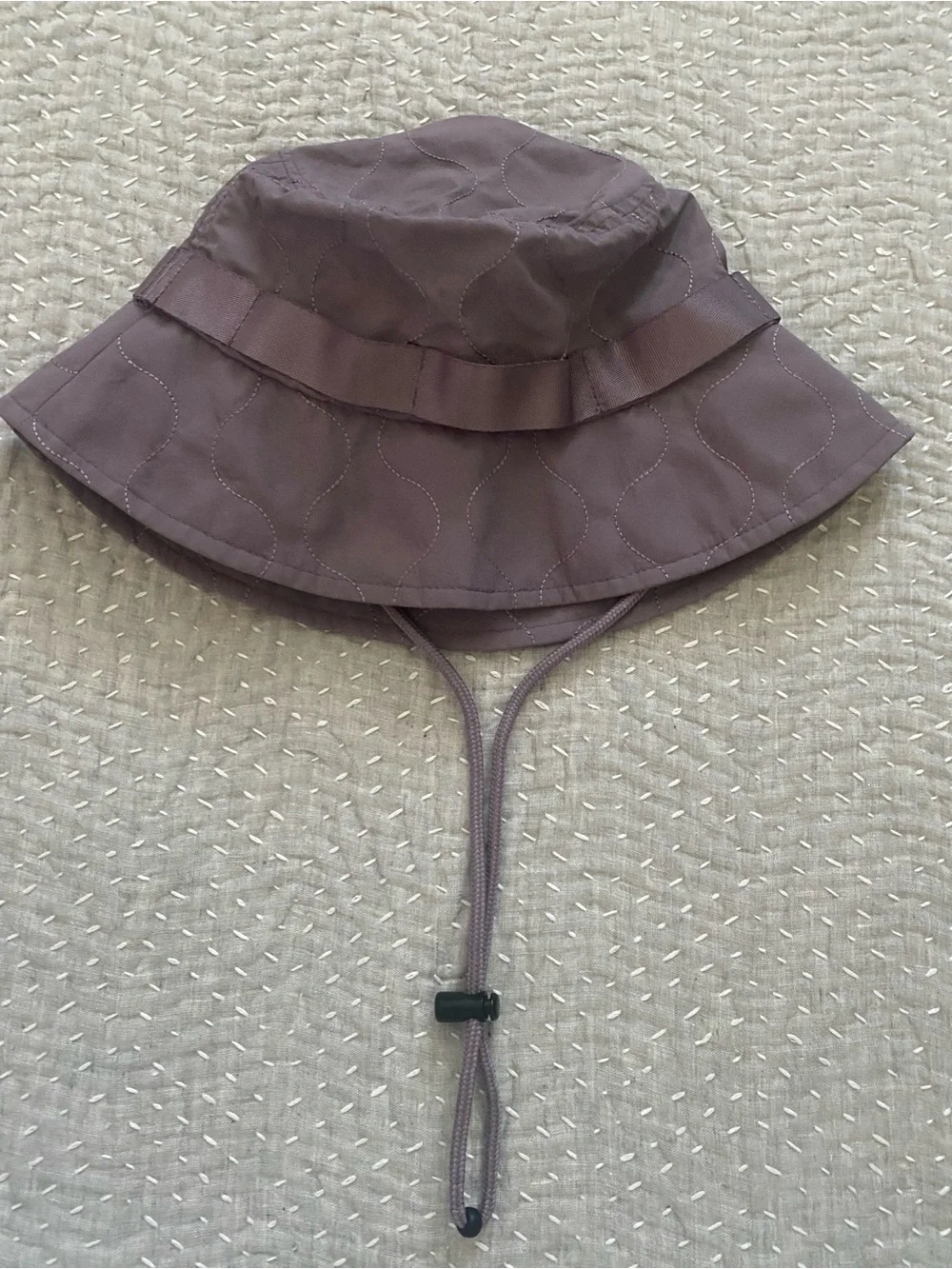 Champion UO Exclusive Taslan Quilted Bucket Hat Purple Adjustable Chin Strap
